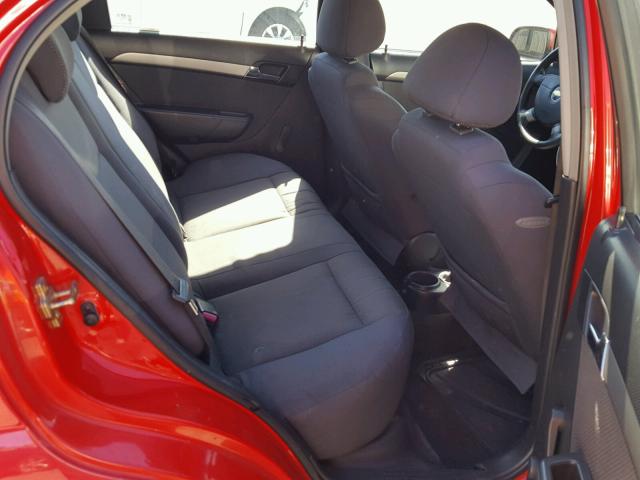 KL1TD56697B065882 - 2007 CHEVROLET AVEO BASE Czerwony zdjęcie 6