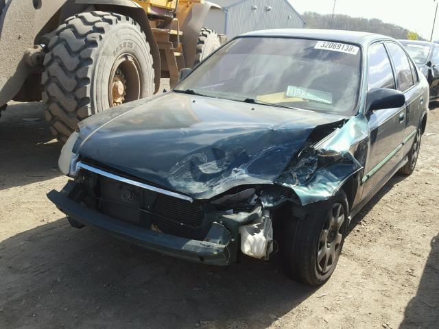 2HGEJ6617YH533090 - 2000 HONDA CIVIC BASE 绿色 照片 2
