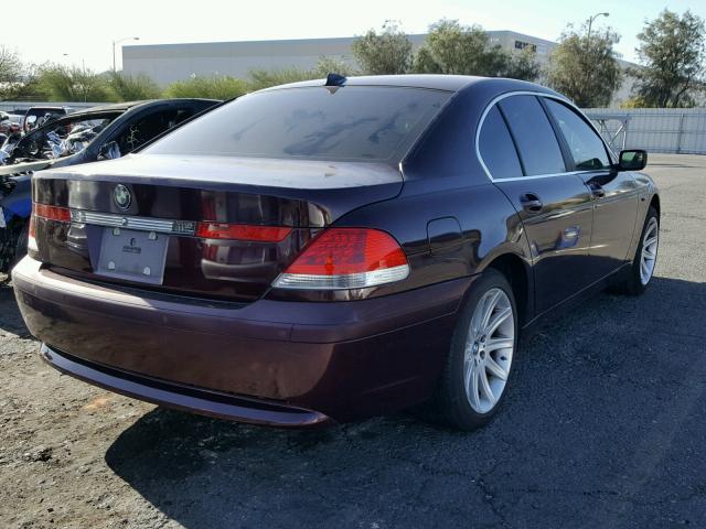 WBAGL63452DP58657 - 2002 BMW 745 I MAROON photo 4