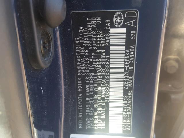 2T1KR32E05C355871 - 2005 TOYOTA MATRIX 蓝色 照片 10