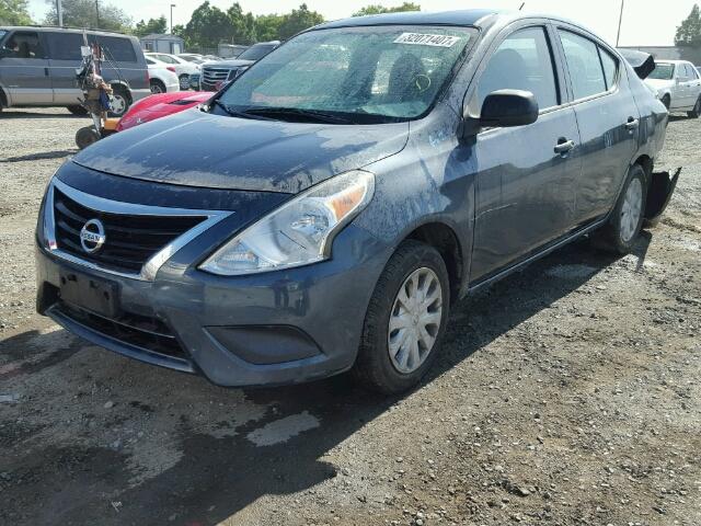 3N1CN7AP6FL801288 - 2015 NISSAN VERSA BLUE photo 2