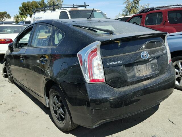 JTDKN3DU0C1527236 - 2012 TOYOTA PRIUS BLACK photo 3