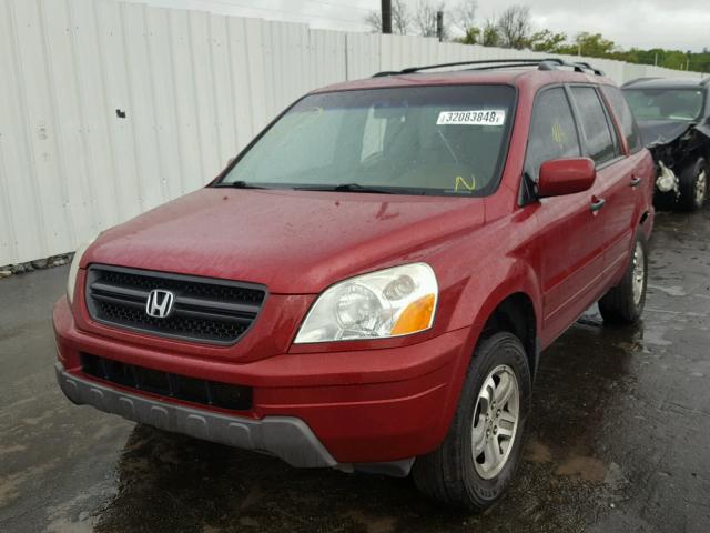 2HKYF18685H564232 - 2005 HONDA PILOT EXL BURGUNDY photo 2