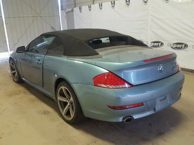 WBAEB5C52AC225702 - 2010 BMW 650 I BLUE photo 3