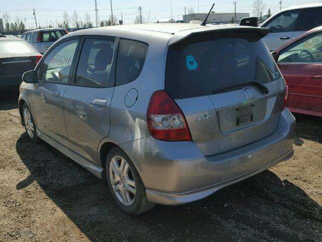 JHMGD37647S813059 - 2007 HONDA FIT S SILVER photo 3