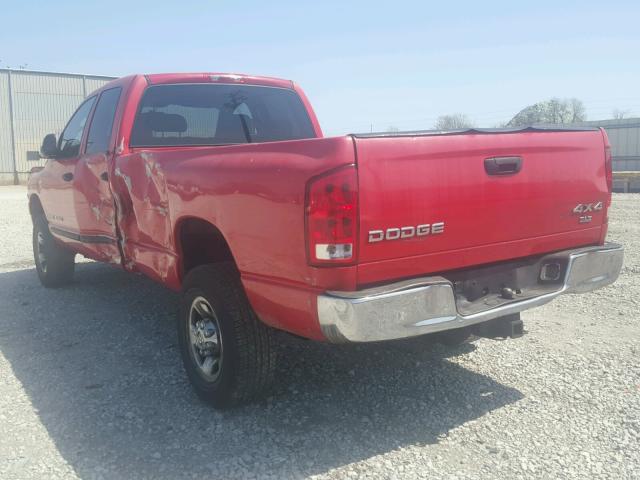 3D7KU28CX4G203623 - 2004 DODGE RAM 2500 S RED photo 3