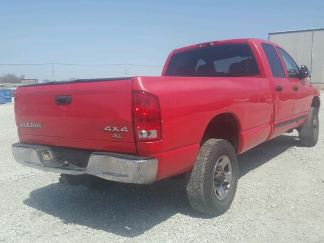 3D7KU28CX4G203623 - 2004 DODGE RAM 2500 S 红色 照片 4