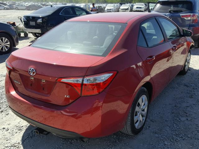 5YFBURHE0GP465640 - 2016 TOYOTA COROLLA L RED photo 4