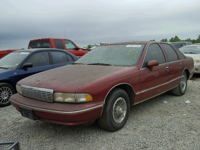 1G1BL53E2PR117260 - 1993 CHEVROLET CAPRICE CL MAROON photo 2