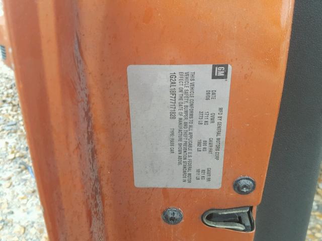 1G2AL18F777171828 - 2007 PONTIAC G5 ORANGE photo 10