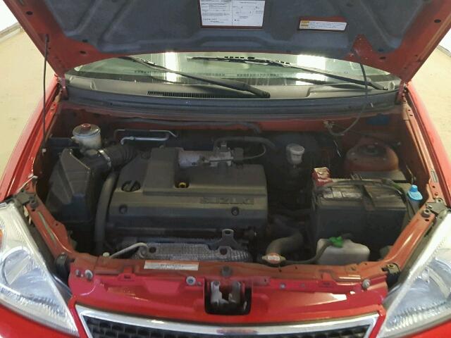 JS2RC62H465353962 - 2006 SUZUKI AERIO RED photo 7