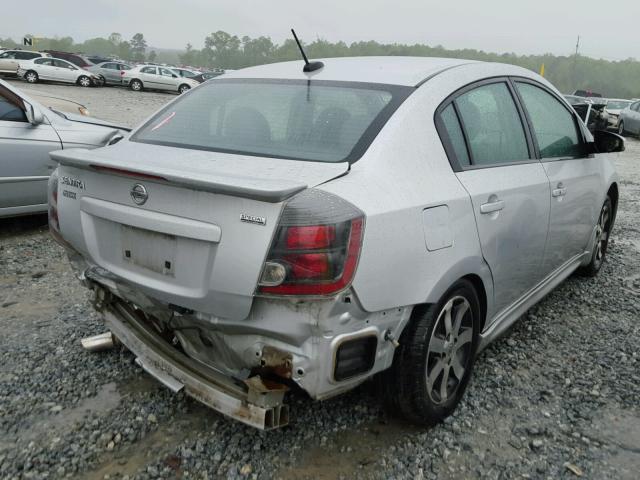 3N1AB6APXCL615579 - 2012 NISSAN SENTRA 2.0 SILVER photo 4