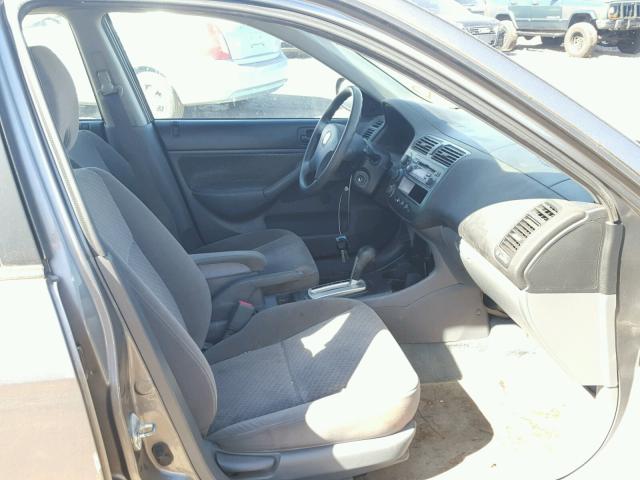 1HGES16345L010528 - 2005 HONDA CIVIC DX V GRAY photo 5