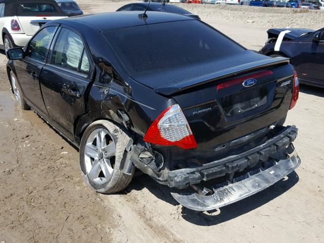 3FAHP0KC1CR329791 - 2012 FORD FUSION SPO BLACK photo 3