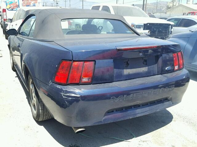 1FAFP44482F222267 - 2002 FORD MUSTANG BLUE photo 3