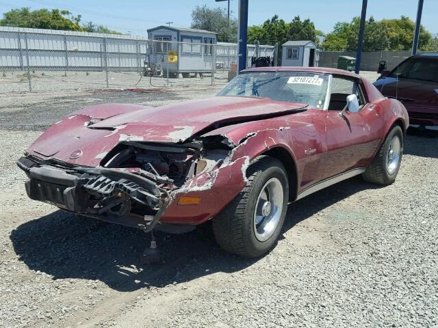 1Z37J5S426222 - 1975 CHEVROLET CORVETTE MAROON photo 2