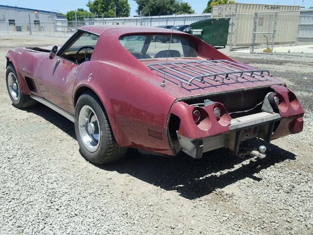 1Z37J5S426222 - 1975 CHEVROLET CORVETTE MAROON photo 3