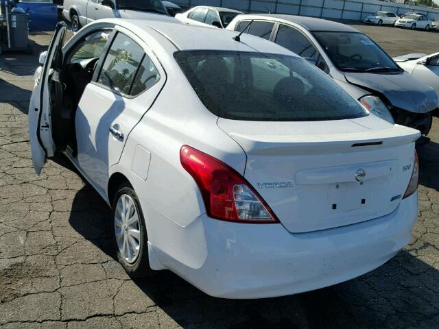 3N1CN7AP2DL876549 - 2013 NISSAN VERSA WHITE photo 3