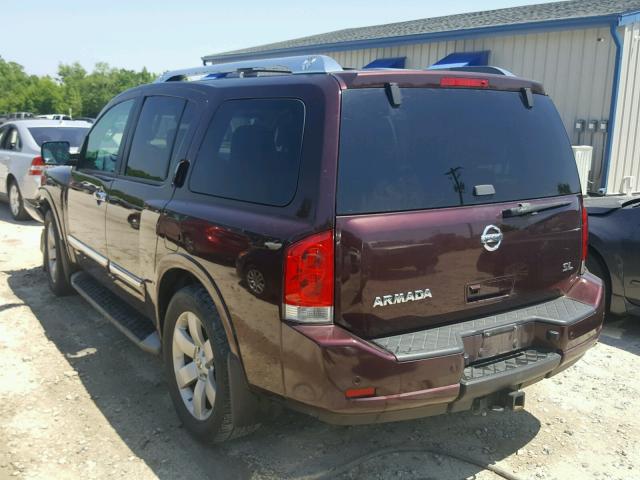 5N1AA0ND7DN609894 - 2013 NISSAN ARMADA SV BURGUNDY photo 3