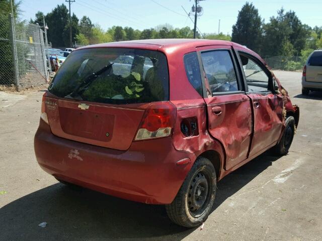 KL1TD66656B639107 - 2006 CHEVROLET AVEO BASE Qırmızı foto 4