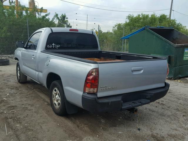 5TENX22N65Z083110 - 2005 TOYOTA TACOMA SILVER photo 3