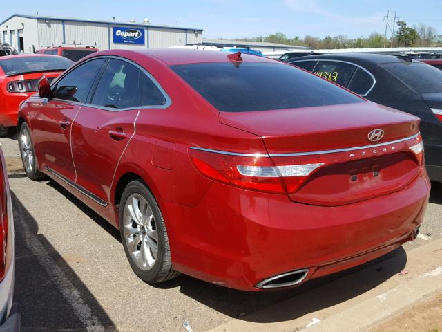 KMHFG4JG7CA126505 - 2012 HYUNDAI AZERA GLS RED photo 3