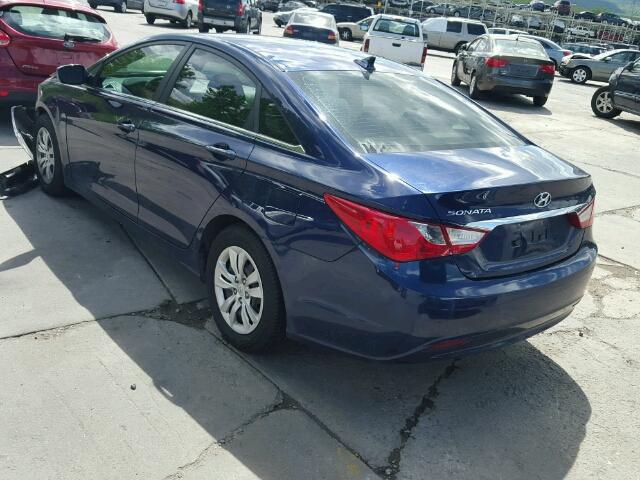 5NPEB4ACXBH050944 - 2011 HYUNDAI SONATA BLUE photo 3