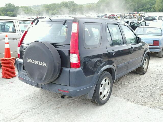 JHLRD68596C024628 - 2006 HONDA CR-V LX BLACK photo 4