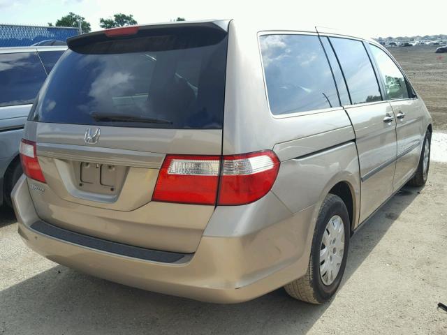 5FNRL38226B126022 - 2006 HONDA ODYSSEY LX BEIGE photo 4