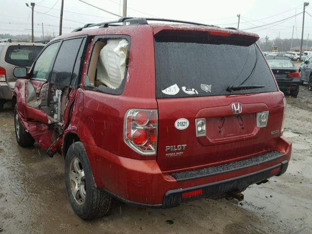 2HKYF18466H502957 - 2006 HONDA PILOT EX RED photo 3