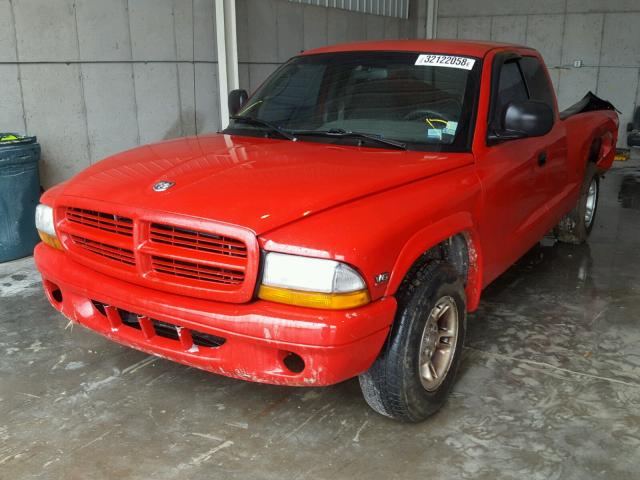 1B7GL22XXYS547210 - 2000 DODGE DAKOTA RED photo 2