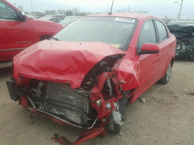 KL1TD5DE1AB100075 - 2010 CHEVROLET AVEO LS RED photo 2