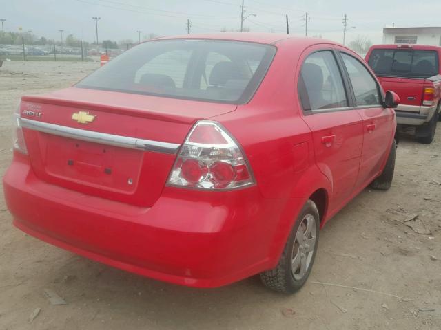 KL1TD5DE1AB100075 - 2010 CHEVROLET AVEO LS RED photo 4