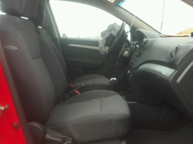 KL1TD5DE1AB100075 - 2010 CHEVROLET AVEO LS RED photo 5
