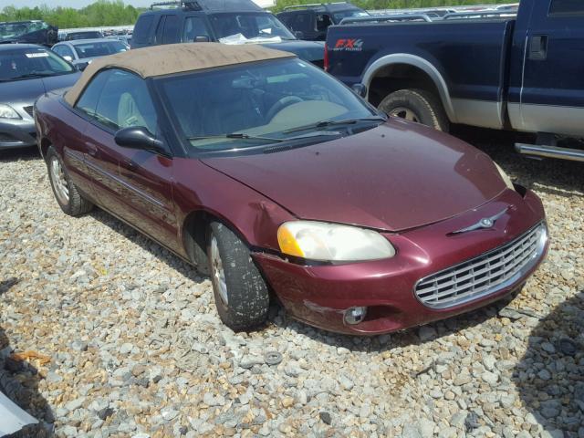 1C3EL55U61N593085 - 2001 CHRYSLER SEBRING LX BURGUNDY photo 1