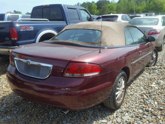 1C3EL55U61N593085 - 2001 CHRYSLER SEBRING LX BURGUNDY photo 4