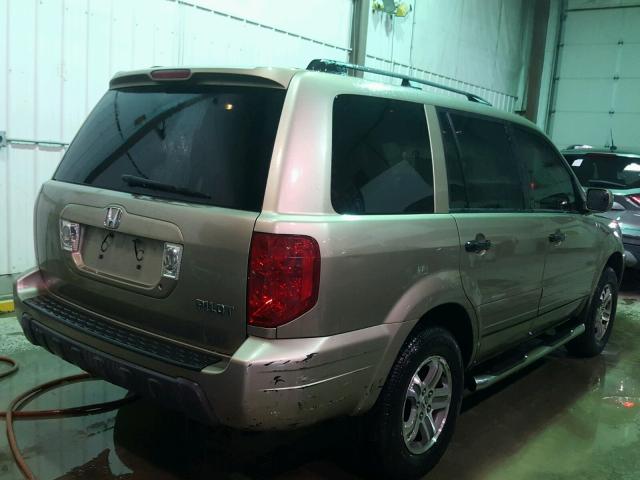 2HKYF18624H522959 - 2004 HONDA PILOT EXL BEIGE photo 4