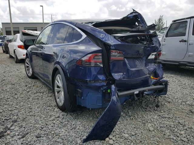 5YJXCAE26HF078530 - 2017 TESLA MODEL X BLUE photo 3