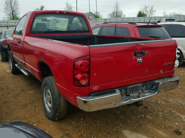 3D7KS26C17G762393 - 2007 DODGE RAM 2500 S RED photo 3