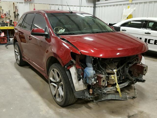 2FMDK3AK8EBA85927 - 2014 FORD EDGE SPORT MAROON photo 1