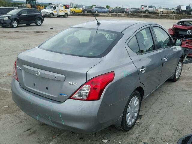 3N1CN7AP5CL896406 - 2012 NISSAN VERSA S GRAY photo 4