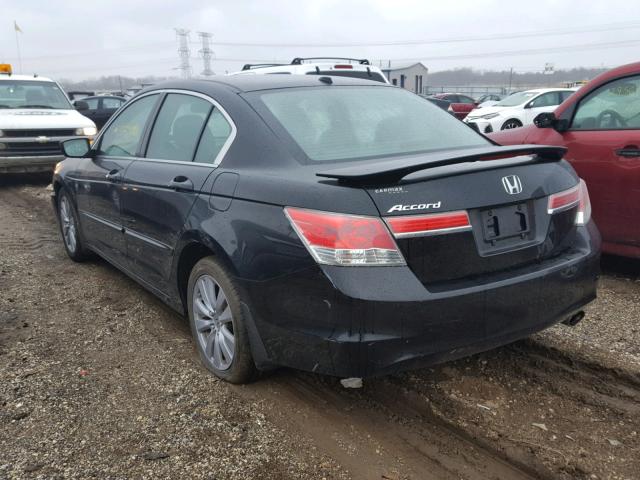 1HGCP2F8XBA014522 - 2011 HONDA ACCORD EXL BLACK photo 3