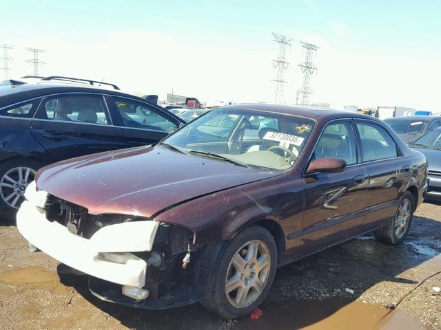 1YVGF22F725283278 - 2002 MAZDA 626 ES BURGUNDY photo 2