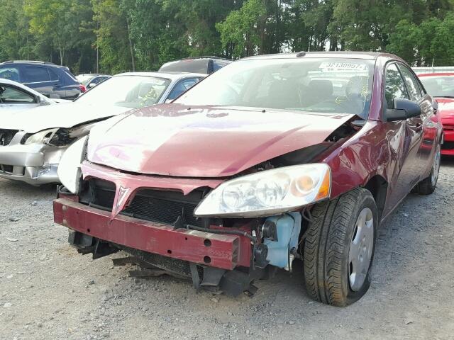 1G2ZF57B784160184 - 2008 PONTIAC G6 VALUE L RED photo 2