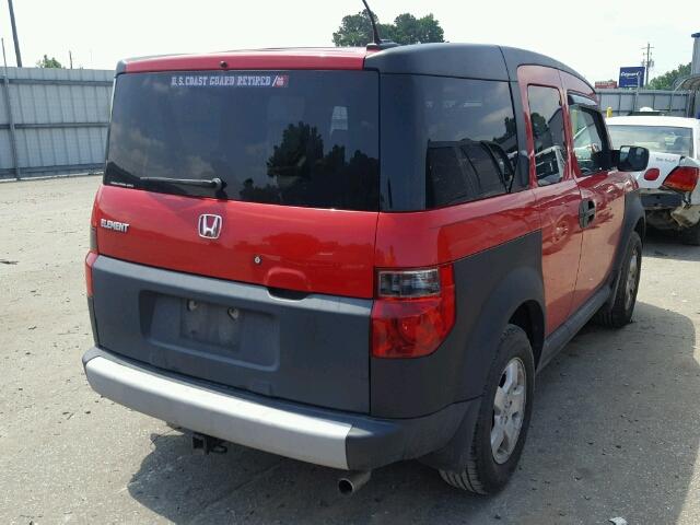 5J6YH28625L024994 - 2005 HONDA ELEMENT EX RED photo 4