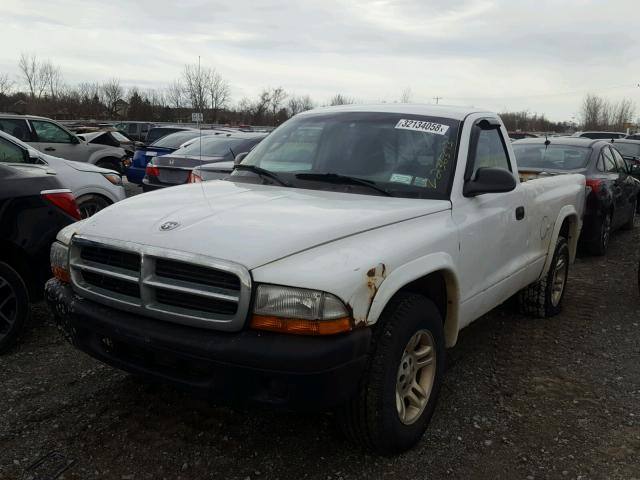 1D7FL16K94S615338 - 2004 DODGE DAKOTA SXT WHITE photo 2