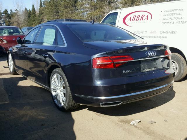 WAU3GAFD2FN001295 - 2015 AUDI A8 L QUATT BLUE photo 3