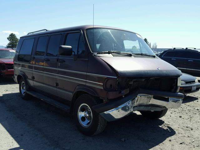 2B6HB21Y9TK100568 - 1996 DODGE RAM VAN B2 MAROON photo 1