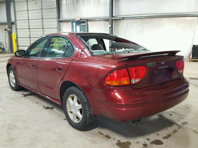 1G3NL52E62C278213 - 2002 OLDSMOBILE ALERO GL BURGUNDY photo 3