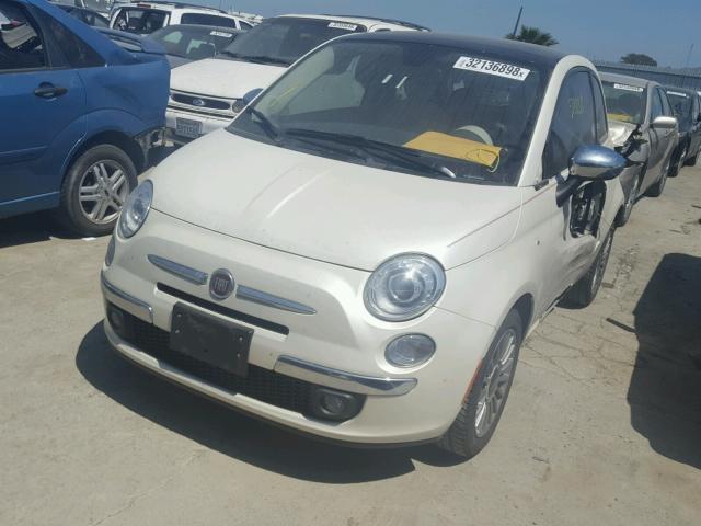 3C3CFFCR1CT383340 - 2012 FIAT 500 LOUNGE WHITE photo 2